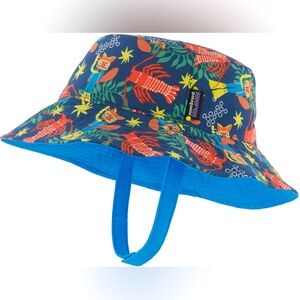Patagonia Infants' Reversible Sun Bucket Hat Lagom Blue 6-12 month
